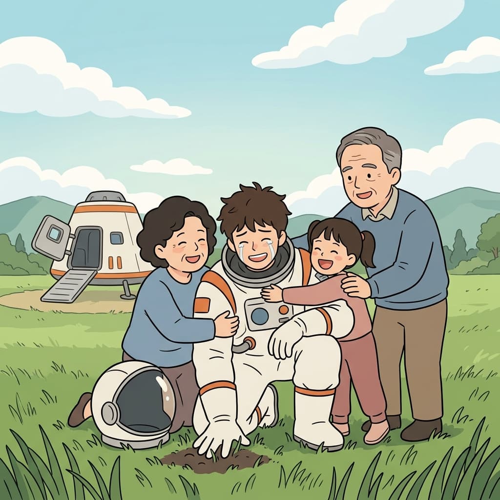 우주비행사는 몇 달간의 우주 생활을 마치고 지상의(earthly) 삶으로 돌아오며 기뻐했다. (earth(지구) + -ly → 지구에서의 삶, 이 세상의)