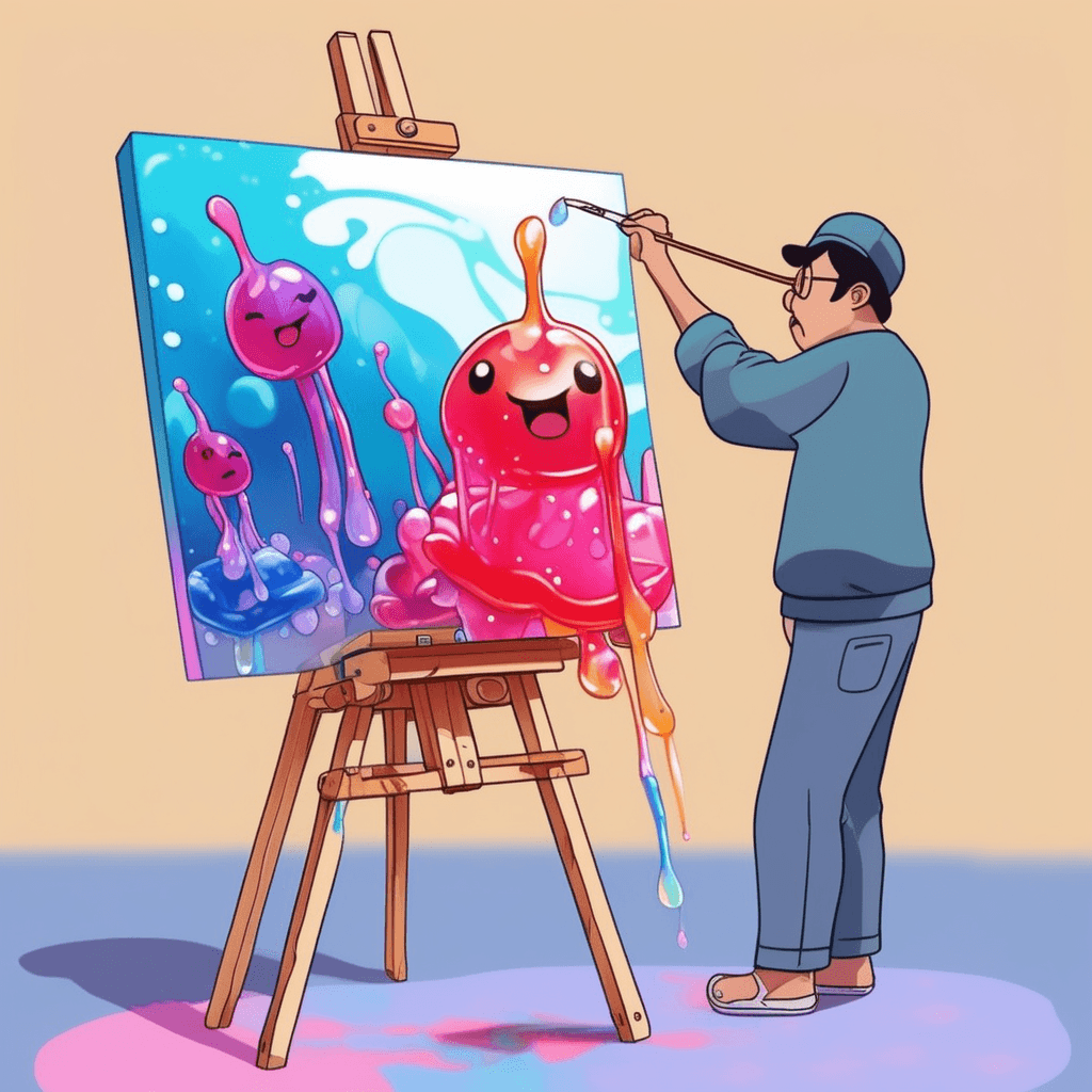 이 젤리로 만든 그림 받침대로 그림을 그려보자!