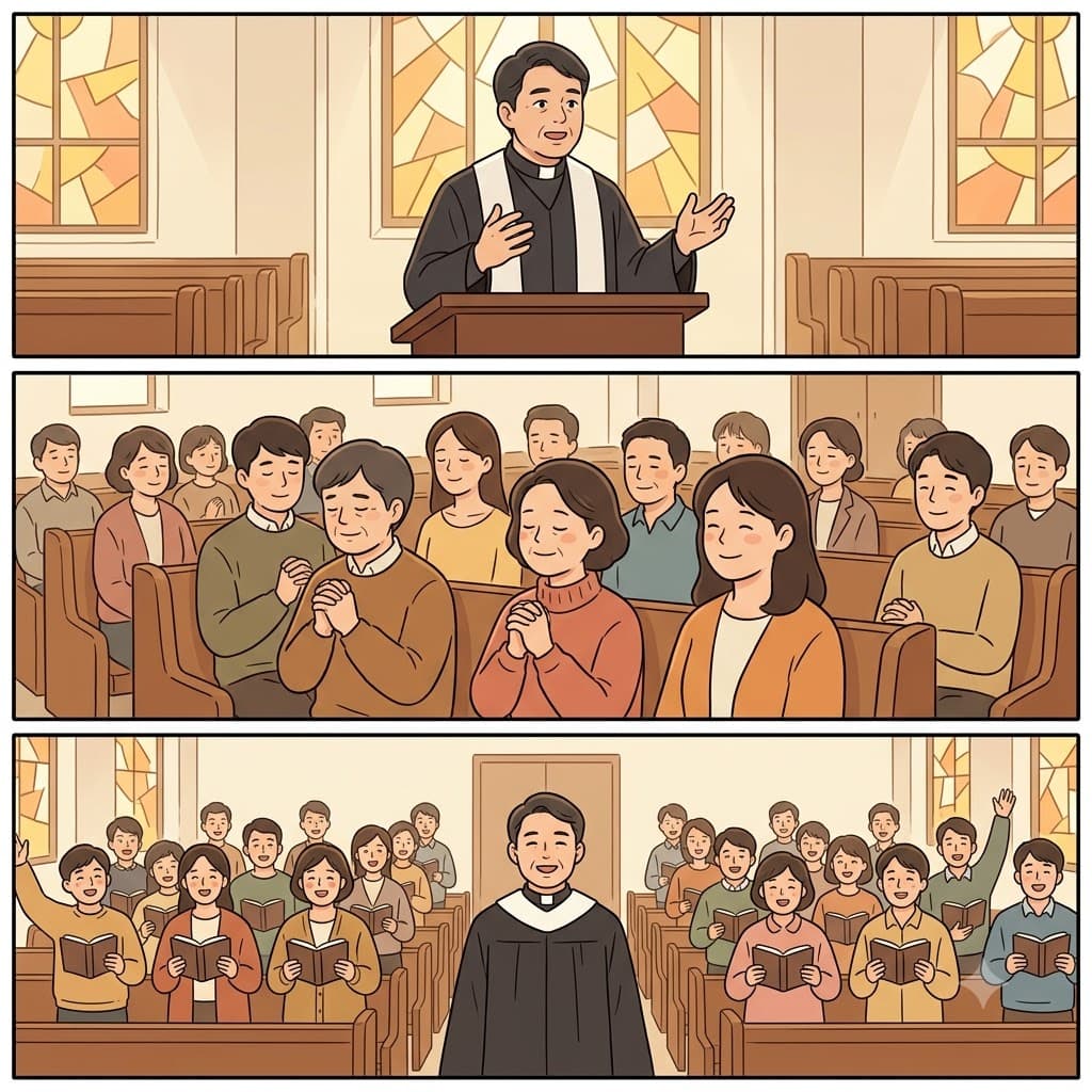 성직자의(ecclesiastical) 대성당은 환상적인(fantastical) 스테인드글라스 빛 아래 마법 같은(magical) 분위기를 자아냈다.