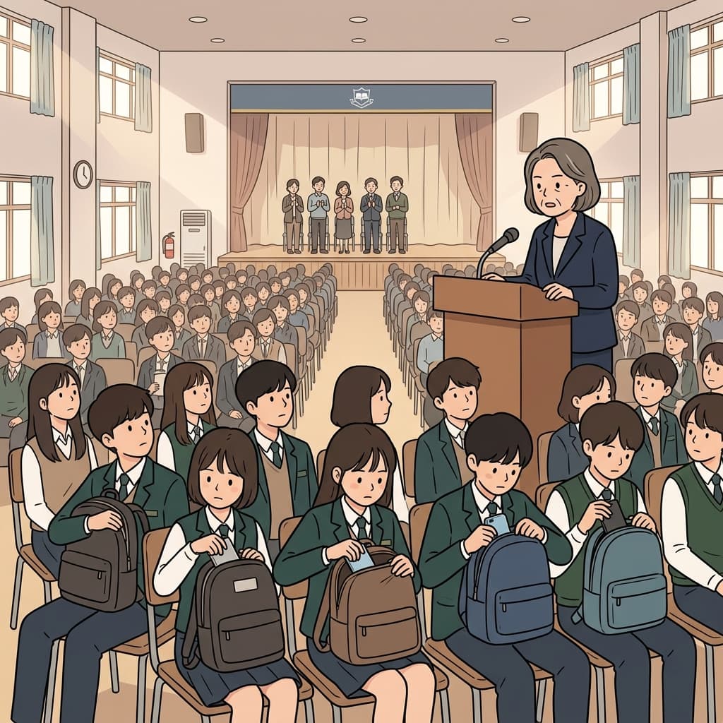 교장은 수업 시간 스마트폰 사용을 금지하는 공식 명령(edict)을 발표했다.