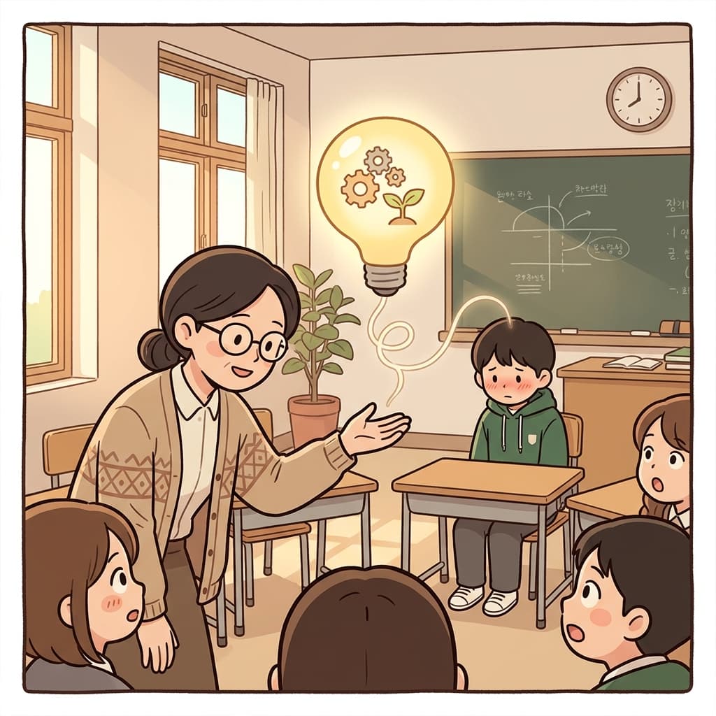 선생님의 질문 하나가 조용하던 학생의 놀라운 생각을 끌어냈다.
