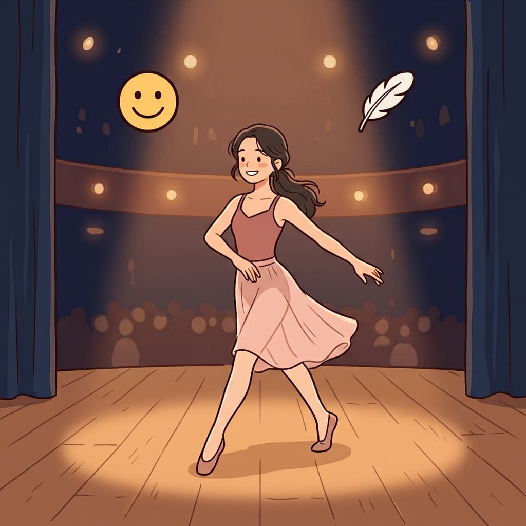 무용수는 무대를 힘들이지 않고 우아하게 움직였다.