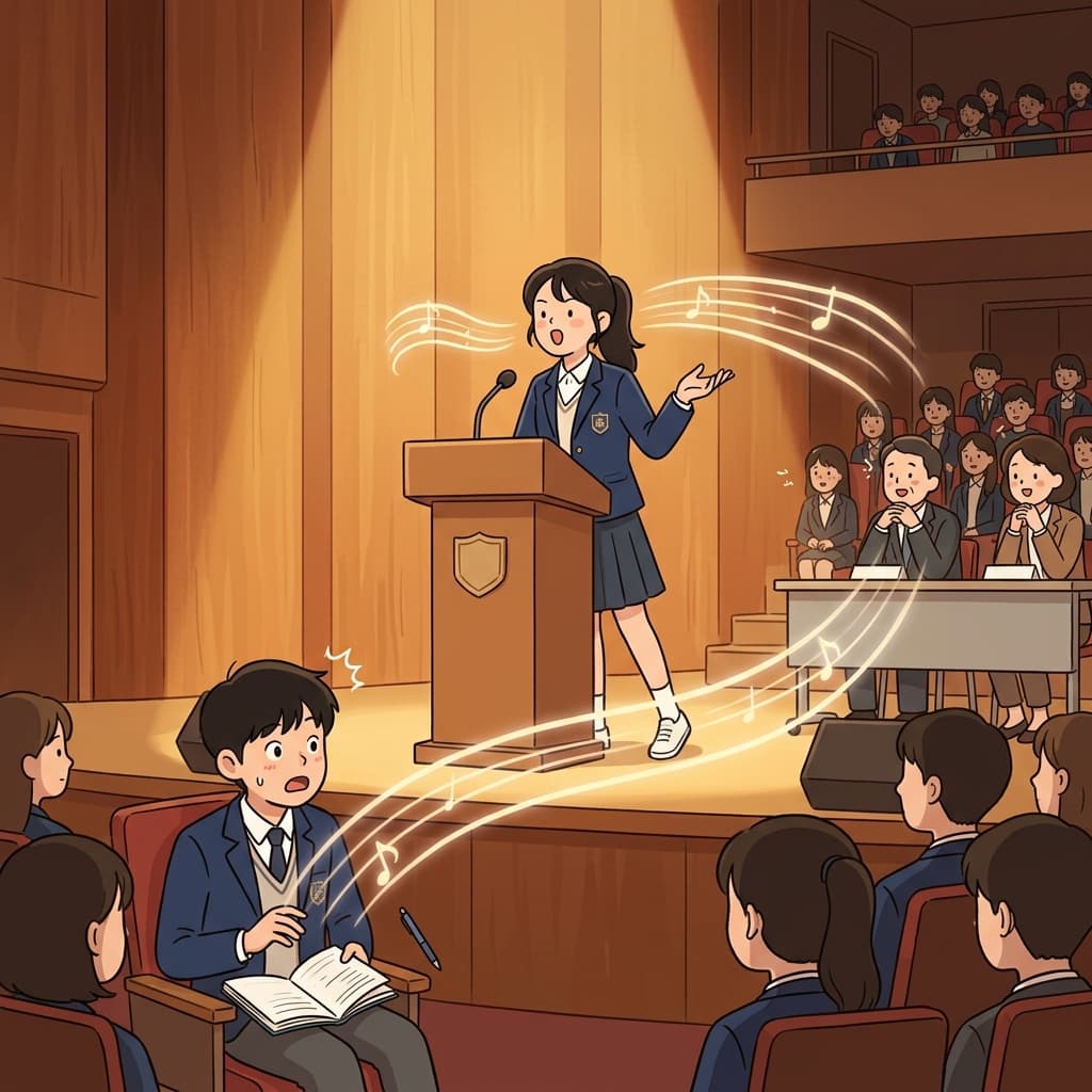 또렷한 발음과 딕션 덕분에 그녀가 토론 대회에서 우승했다.