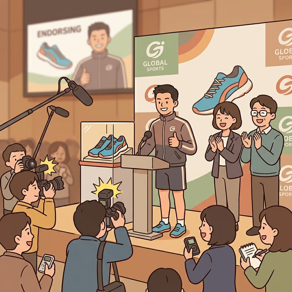 그 운동선수의 지지는 새 운동화의 판매를 크게 늘렸다.