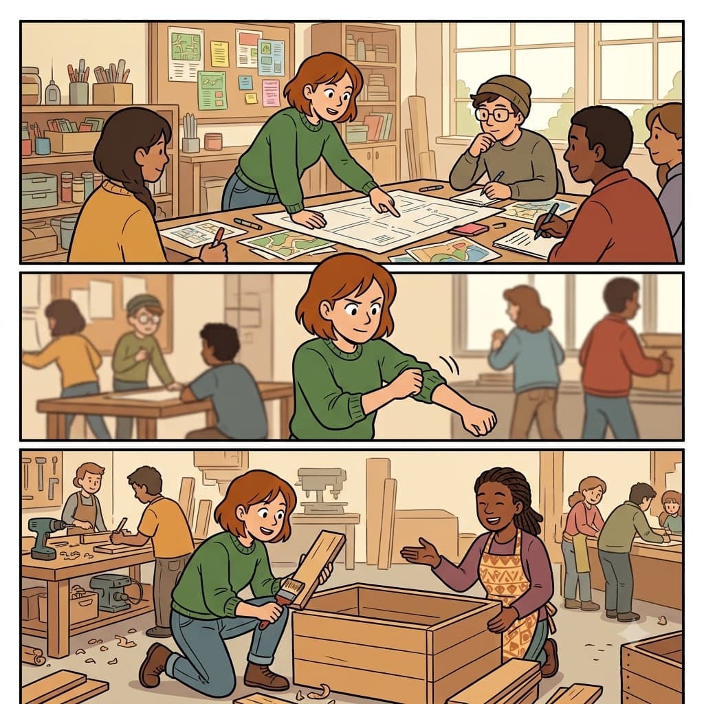 그녀는 그 프로젝트에 참여해 모든 회의에 함께하고, 팀에 도움이 필요할 때마다 적극적으로 뛰어들었다.