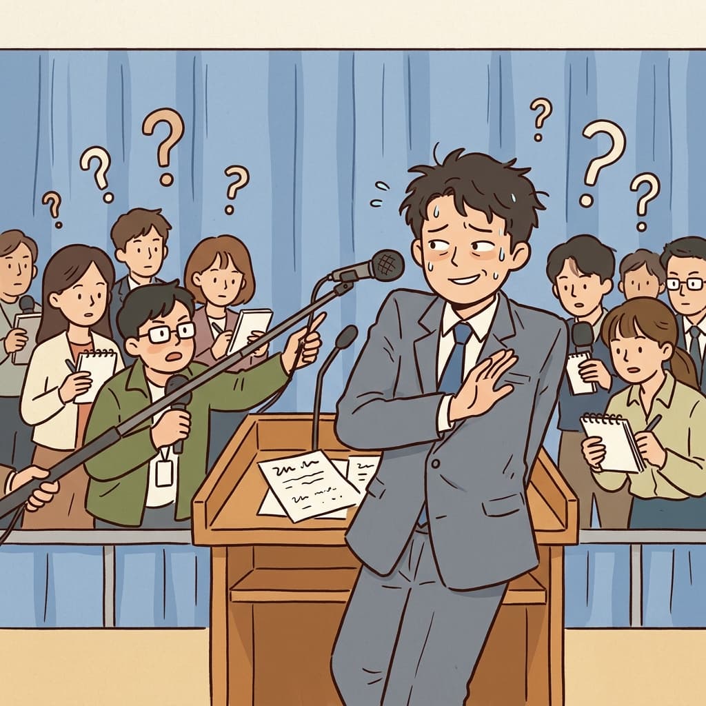 그 정치인은 기자들 질문을 요리조리 피하며 애매한 답만 했다.
