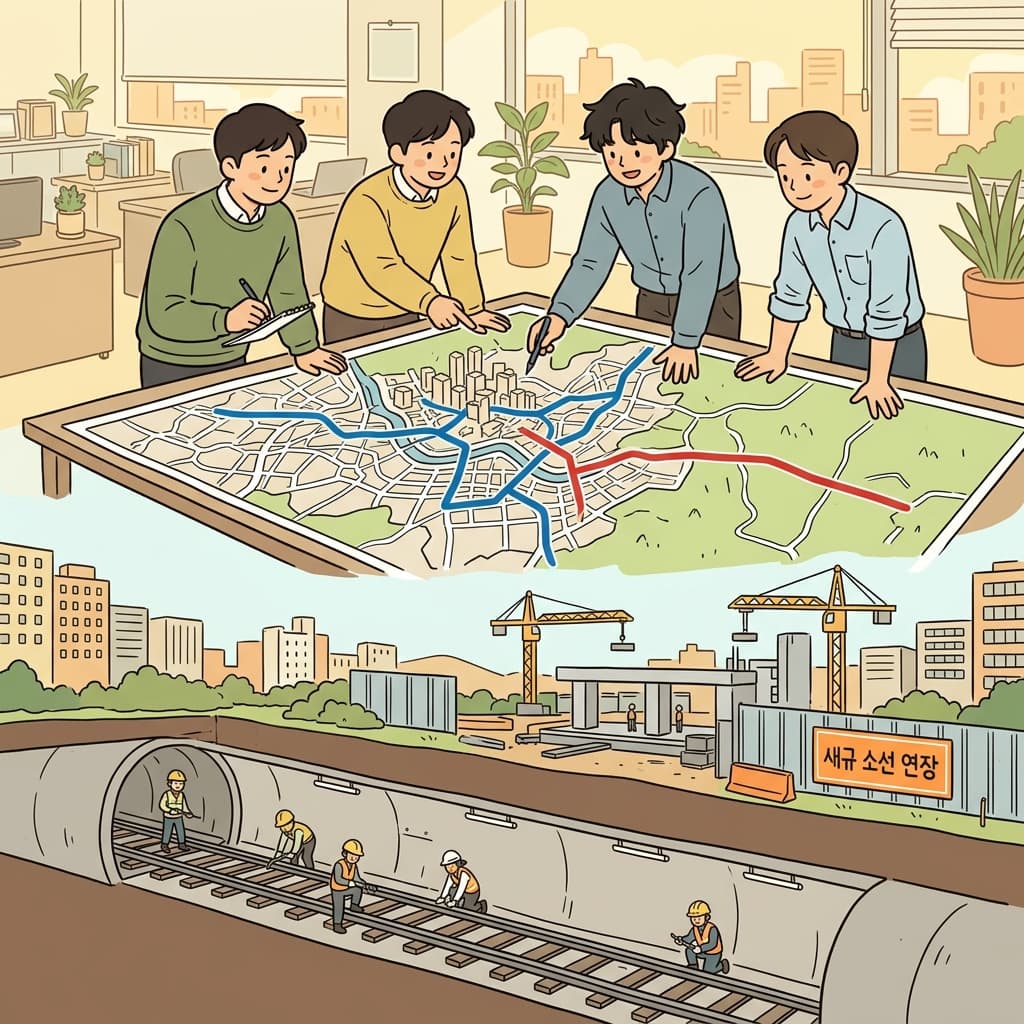 그 도시의 연장된 지하철 노선이 마침내 성장하는 교외 지역에 닿았다.