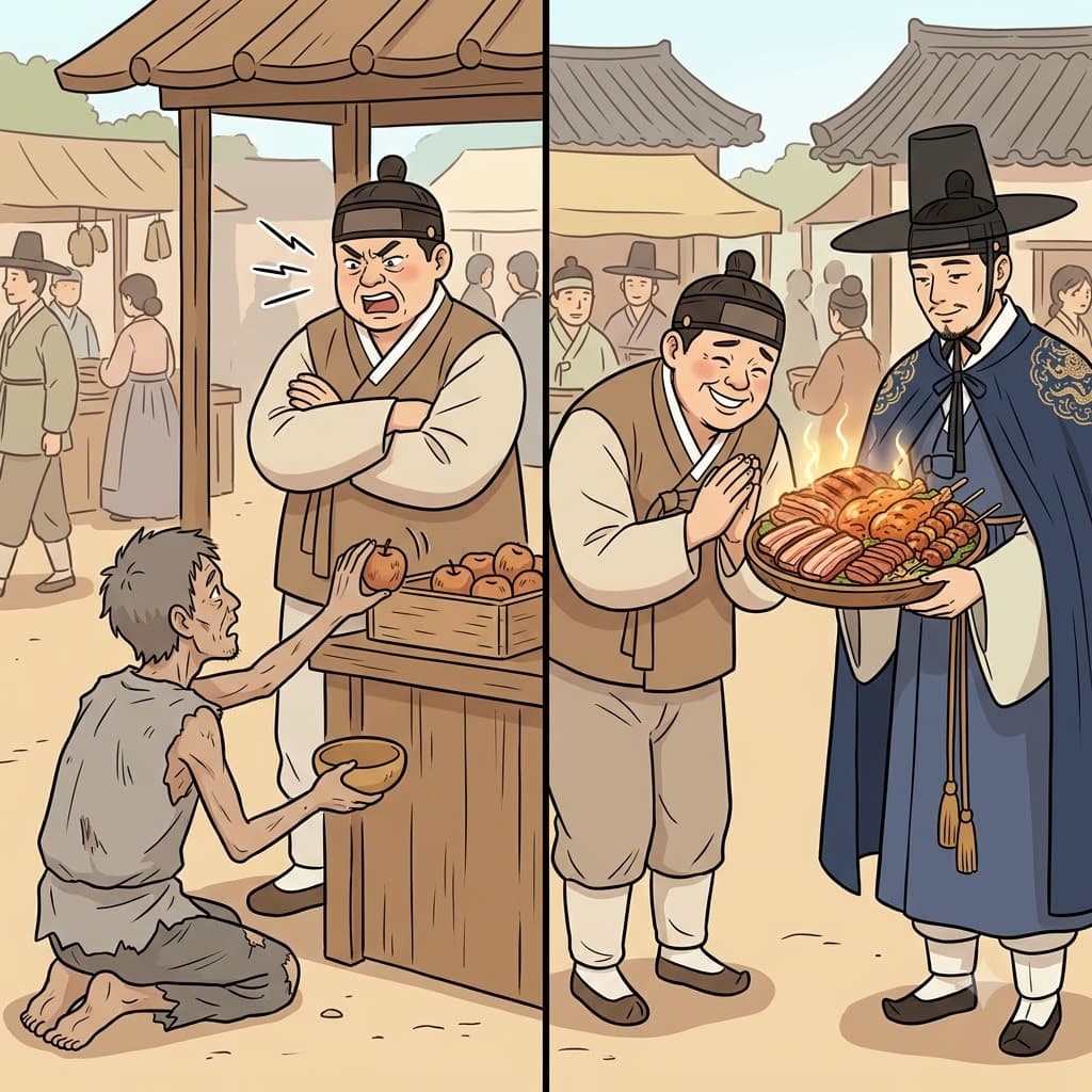 “거대한 고기 플래터(platter)입니다!” 상인의 아첨(flattery)은 귀족의 환심을 샀다.