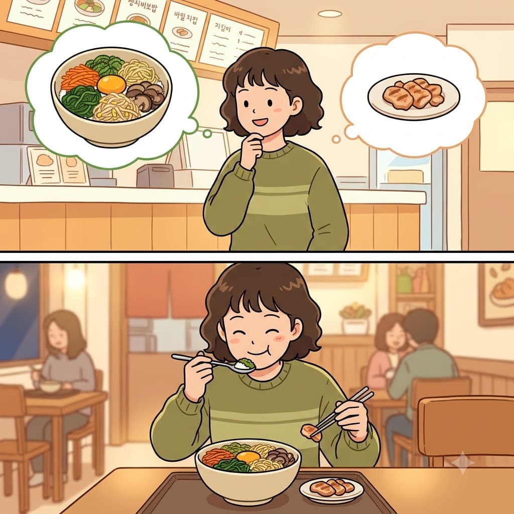 그녀는 “플렉시블하게 채식해!”라며 대부분 채식을 하지만 가끔 고기도 먹는다.