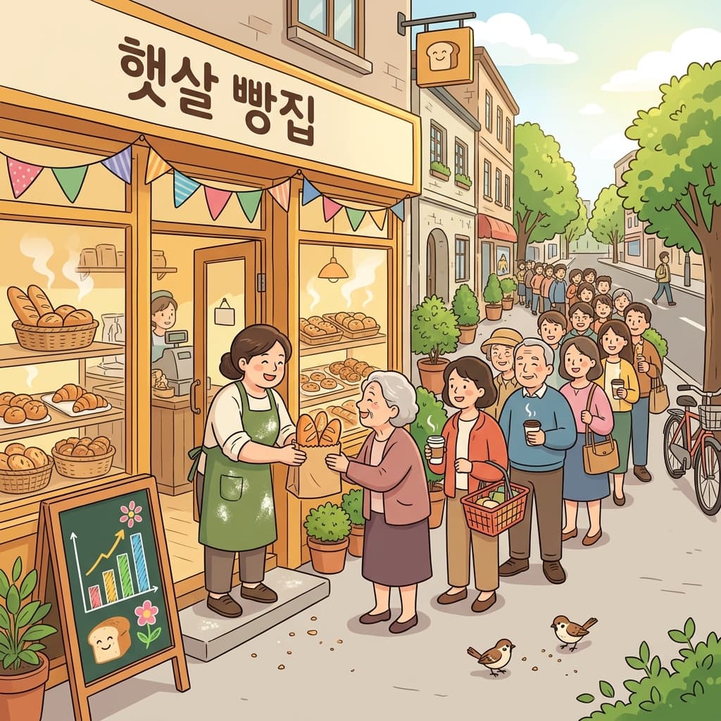 입소문이 나면서 그 빵집은 쑥쑥 잘 되기 시작했다.