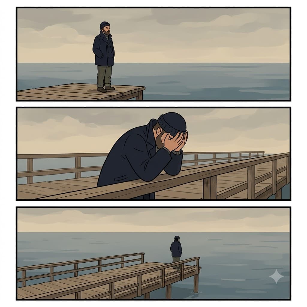 쓸쓸한(forlorn) 선원은 자신의 배가 돌아오지 않는다는 소식을 듣고 슬퍼했다(mourn).