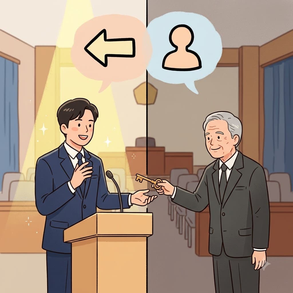 FORE (이전에/앞서) + ER (~한 사람) — 현재의 직위보다 앞서(FORE) 존재했던 자리에 들어섬으로써, 이전의(former) 대통령이 조언을 건넸다.