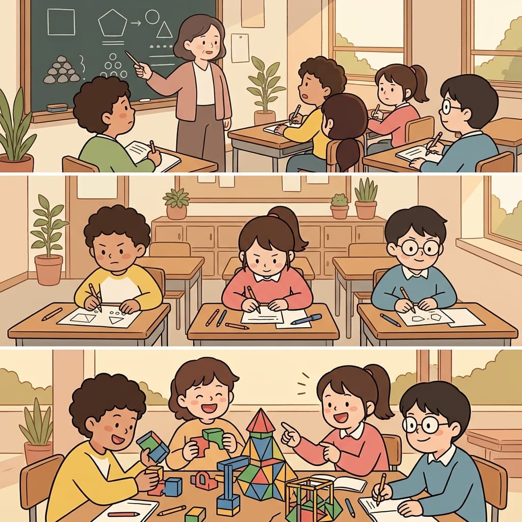 학생들은 기본기를 다지고, 점차 실력을 키운 뒤, 어려운 문제도 성공적으로 해결했다.