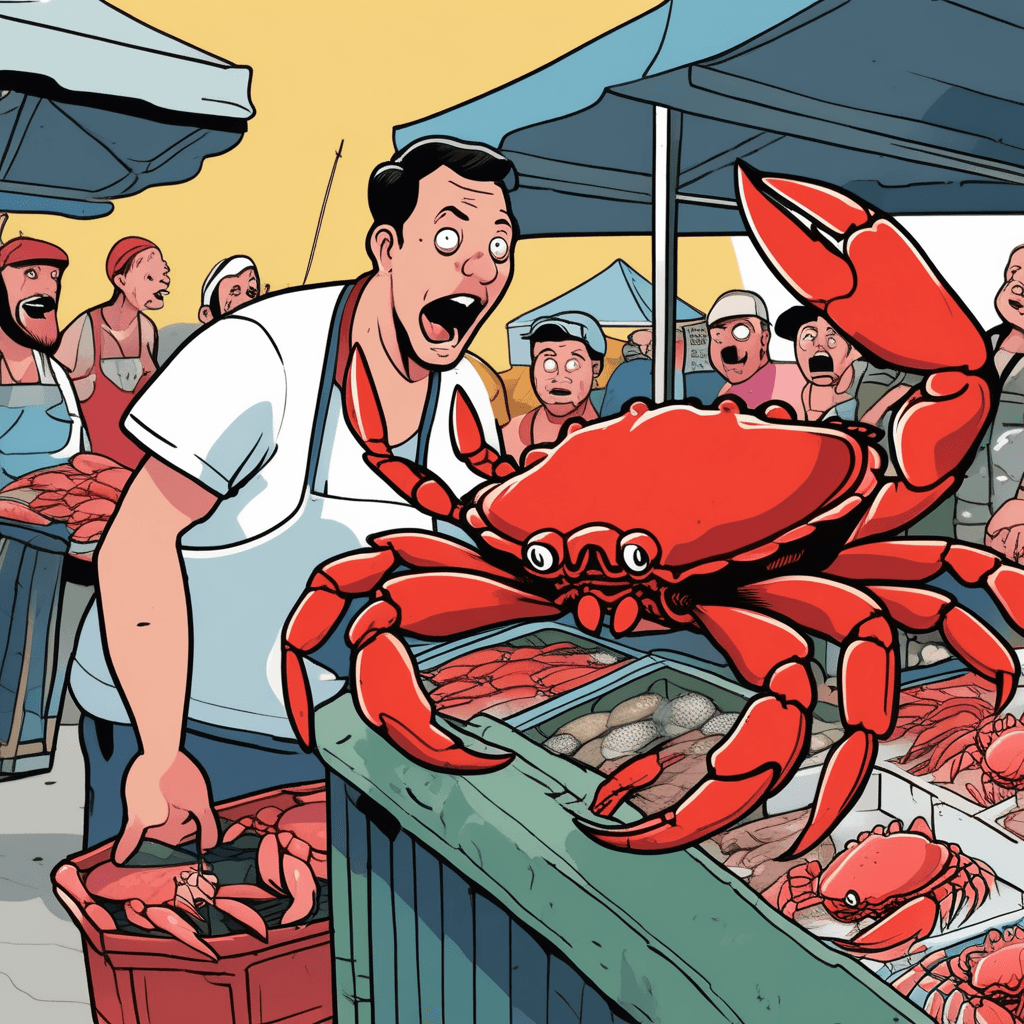 게 입이 쫙! 놀라서 입 벌리고 멍하니 바라보는 게들!