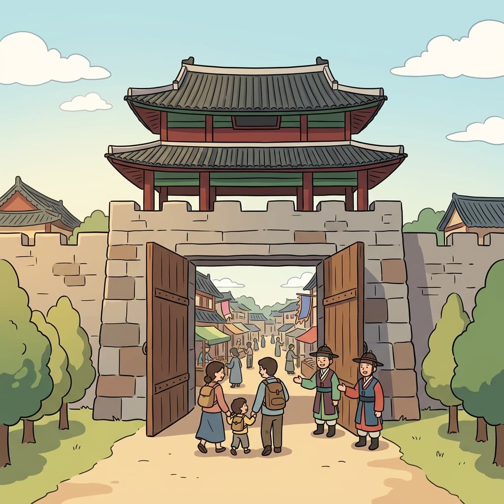 고대의 돌문은 역사적인 도시로 들어가는 관문이었다.