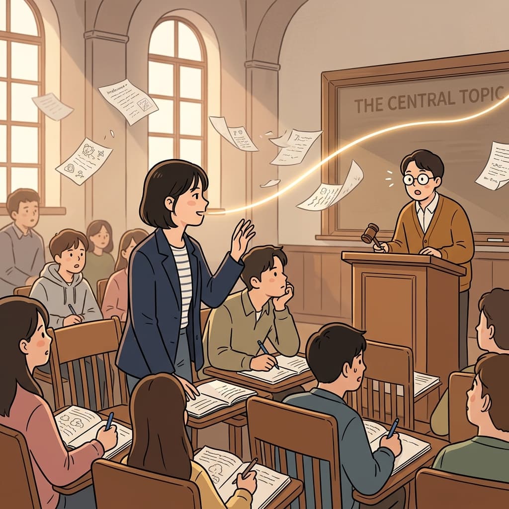 그녀의 질문은 토론의 핵심을 정확히 짚었다.