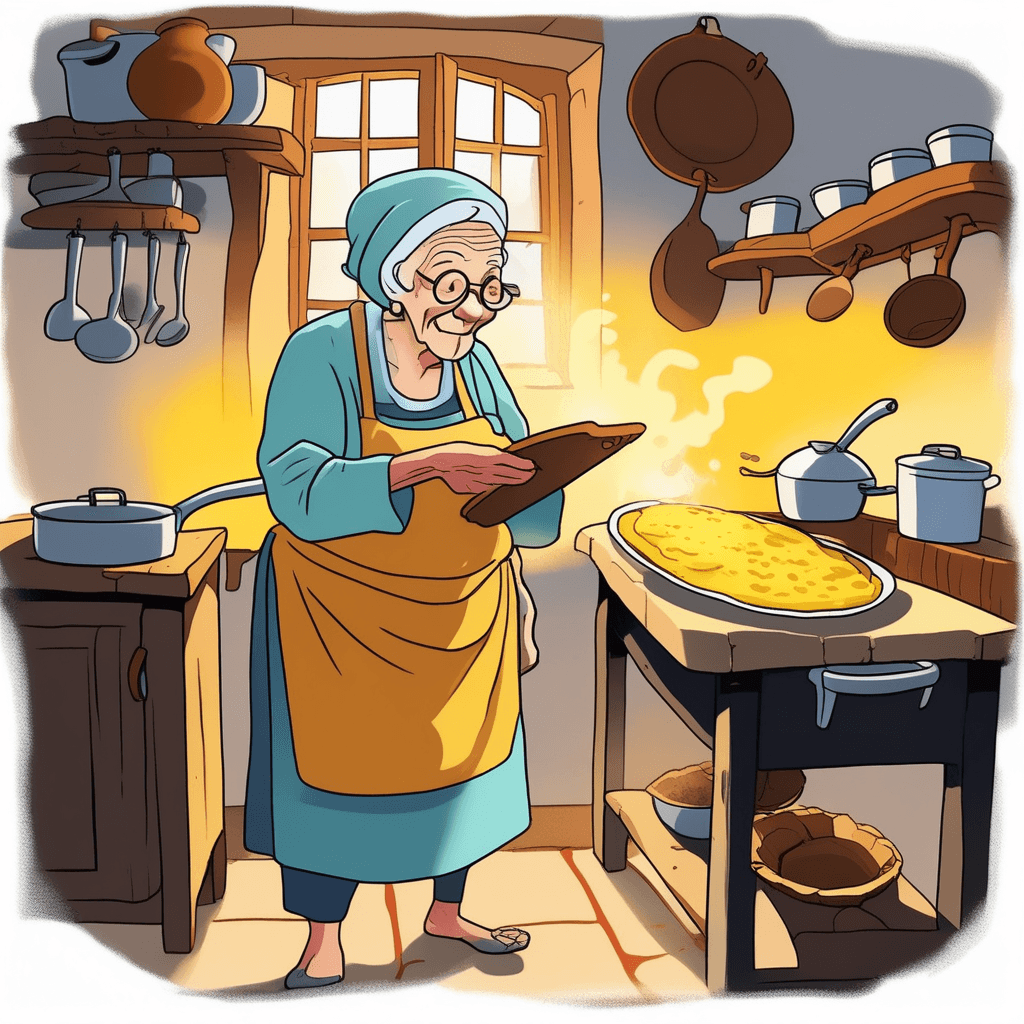 작은 마을에서 전해 내려온 비법으로 오믈렛을!