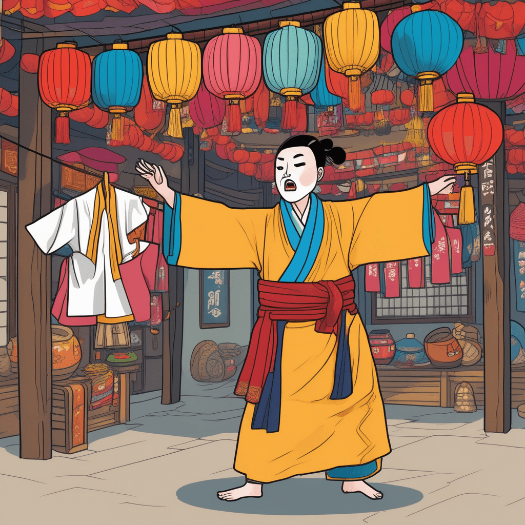 행상아저씨가 거대한 행거에 모든 걸 걸고 있어요! '이게 바로 행잉이야!'
