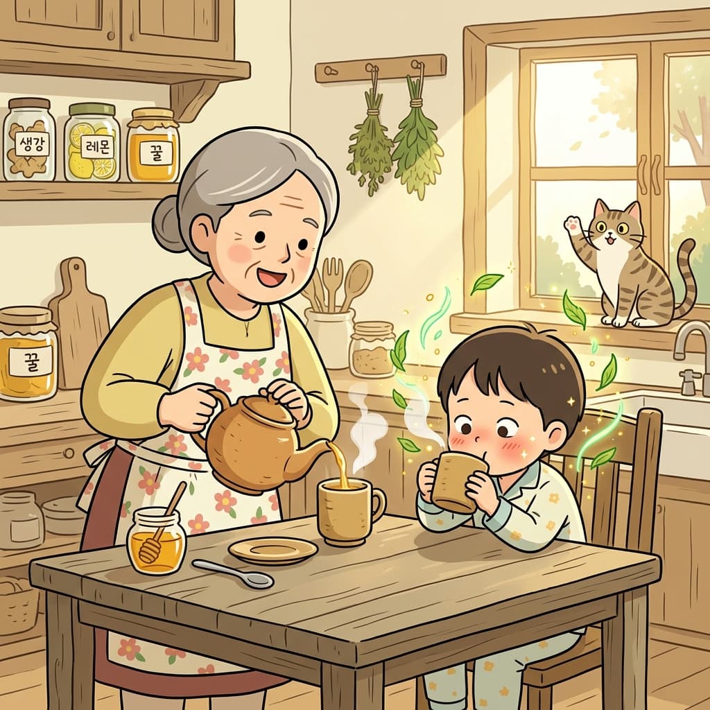 할머니는 매일 아침 생강차 한 잔이 최고의 보약이라고 하신다.