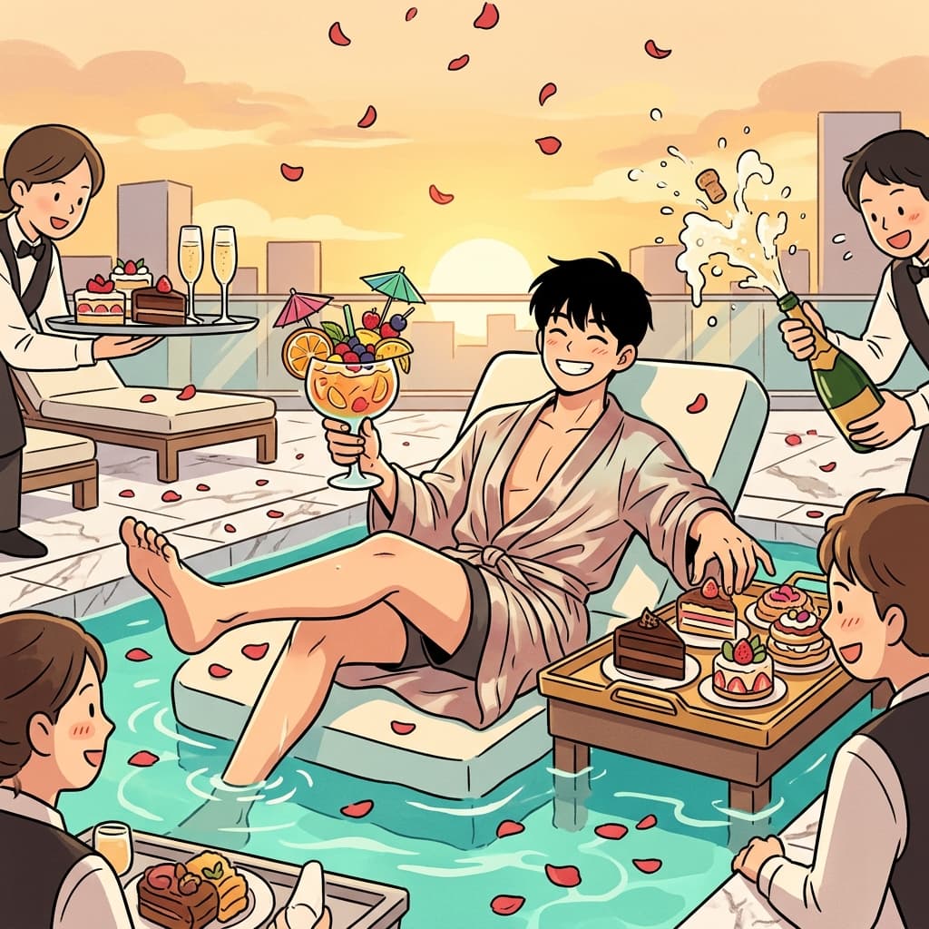 그는 쾌락만 좇으며 산다.