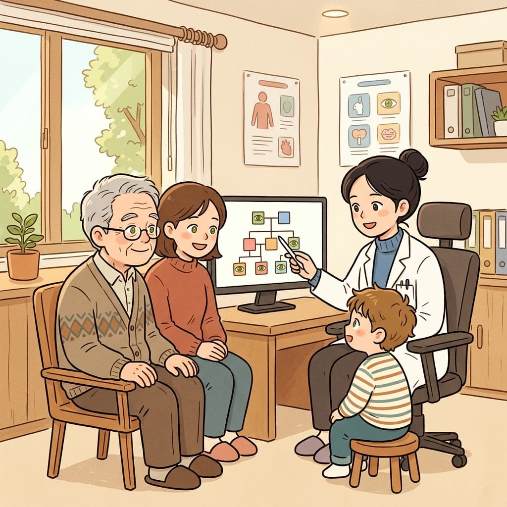 의사는 유전(heredity)이 부모의 특정 특징을 자녀에게 전달한다고 설명했다.