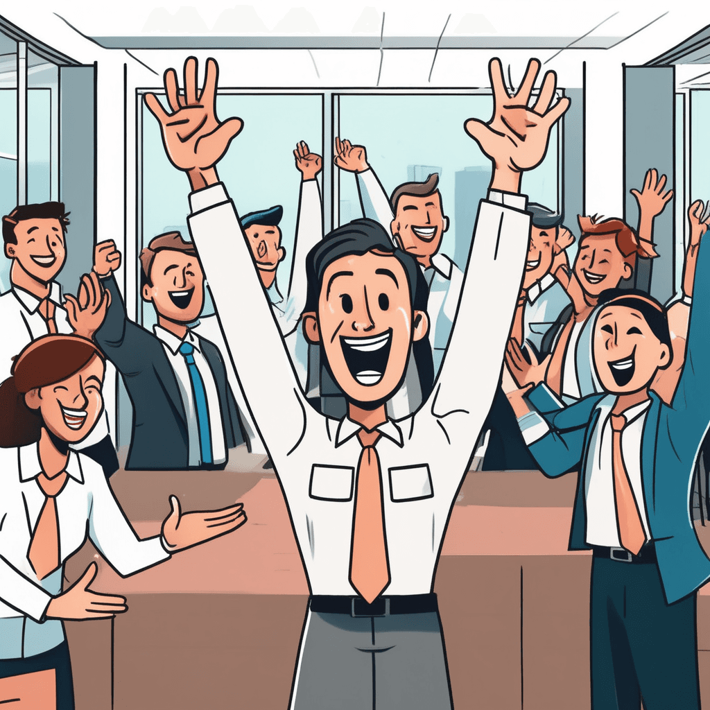 하이! 어서 와! 새로운 직원을 열렬히 환영하며 고용하는 순간!