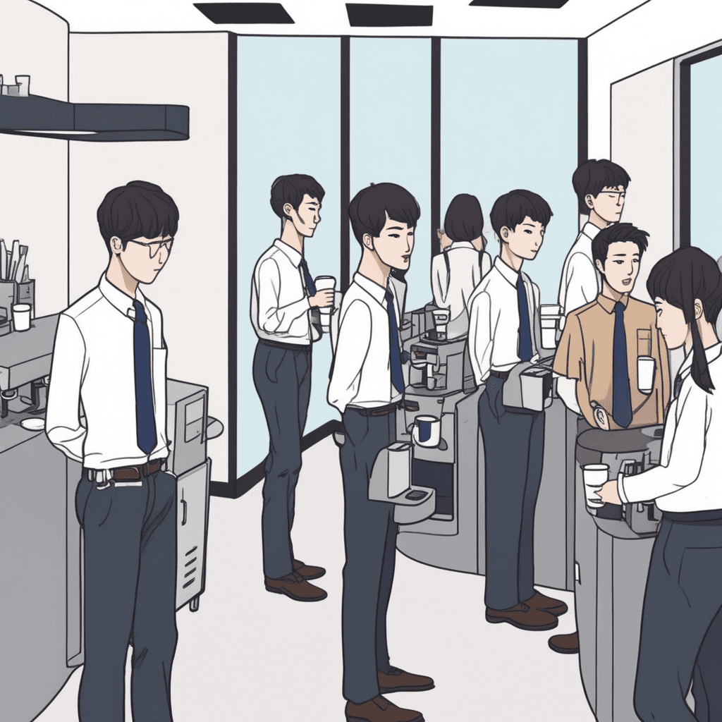 인턴들이 차례대로 커피를 받으며, 결과적으로 한 명씩 성장해나간다!