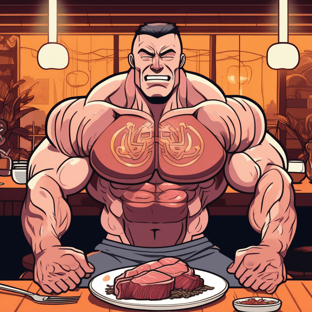 인간이 카네(고기) 먹고 육체의 화신이 되었다!