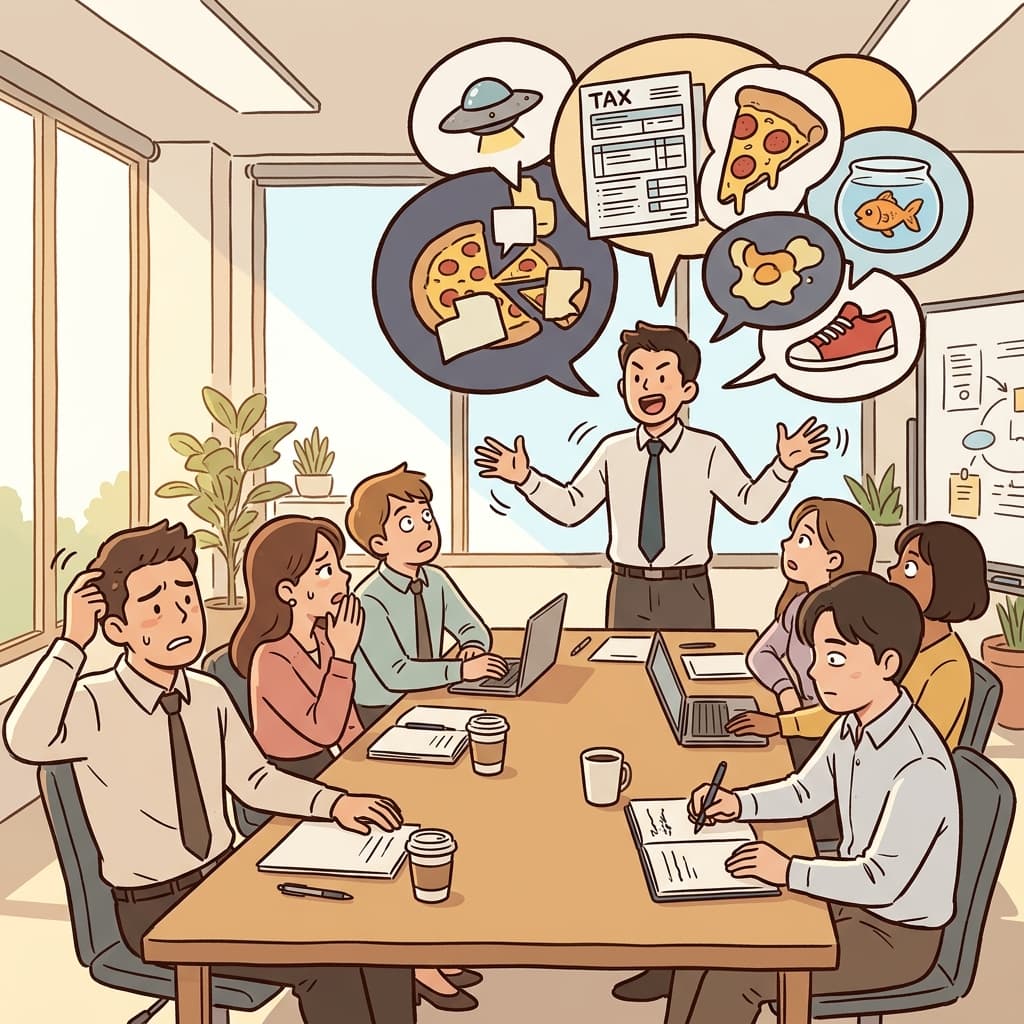 그가 횡설수설하니까 회의실 사람들이 다 어리둥절해졌다.