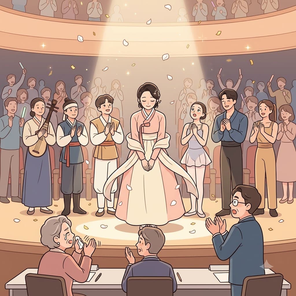 그녀의 공연은 비할 데 없이 뛰어나 심사위원들은 그녀와 견줄 만한 다른 공연자를 찾을 수 없었다.