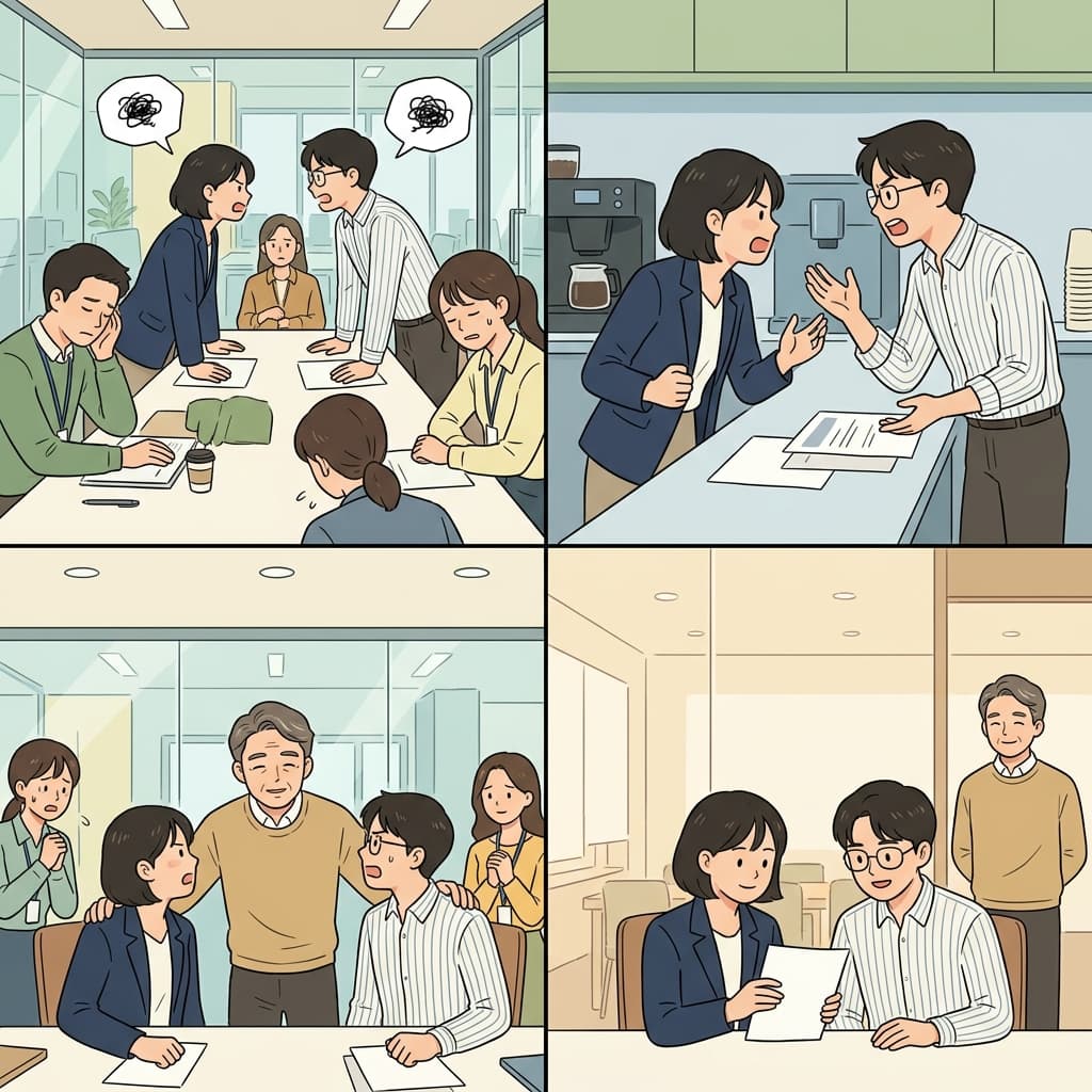 관리자는 다툼이 일상이 되기 전에 두 동료 사이의 갈등에 개입했다.