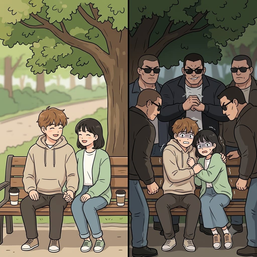 "우리 인(in)원 많은 팀이(timi) 네 데이트(date)를 망쳐주마!" 커플을 에워싸며, 거친 불량배 무리는 그들을 강압적으로 위협하고 겁주려(intimidate) 했다.