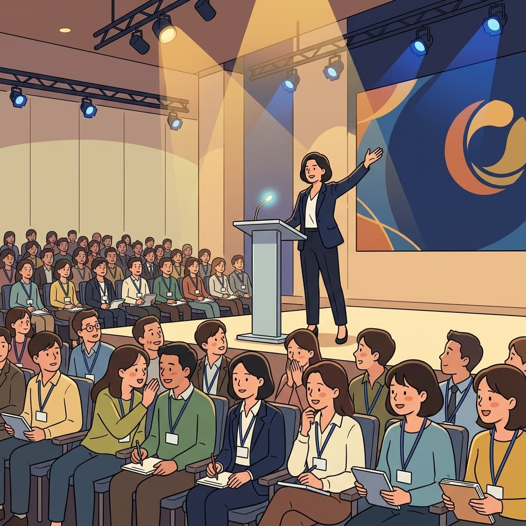 창립자의 기조연설이 컨퍼런스 전체 분위기를 잡았다.