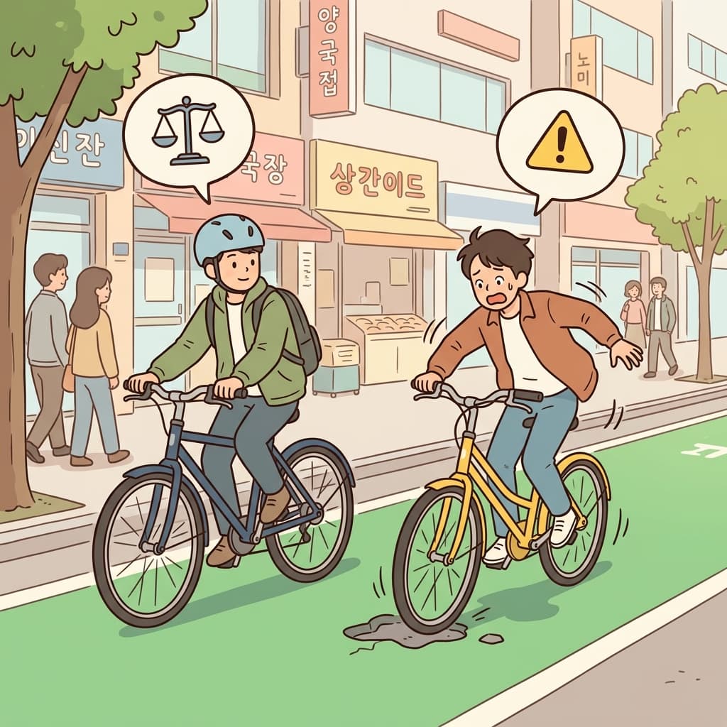 헬멧을 쓰지 않으면 자전거 운전자는 크게 다칠 가능성이 있다.