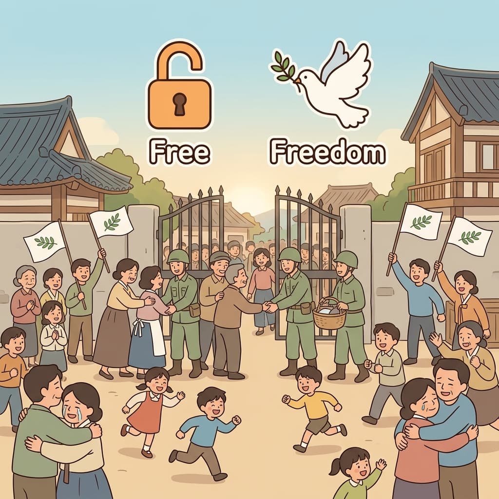 군인들은 적의 지배에서 마을을 해방했다.