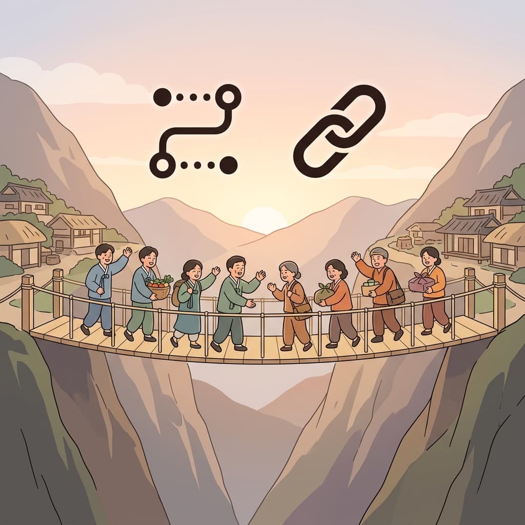그 다리는 수세대 동안 분리되어 있던 외딴 마을들을 연결했다.