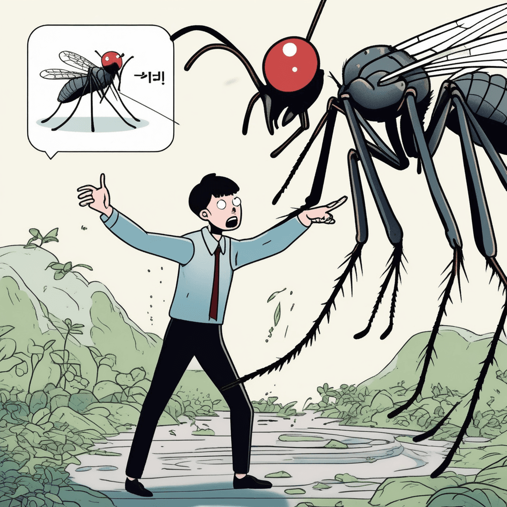 모기야, 멀리 있어! 말라리아 옮기지 말고!