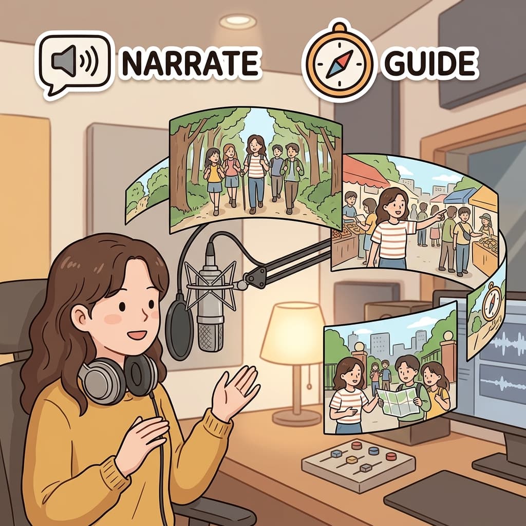 그 내레이션은 모든 장면을 놀라운 세부 묘사로 설명했다.