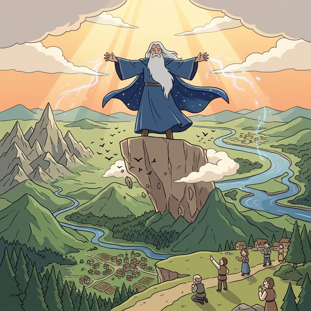 전능한 마법사가 손짓 한 번으로 산과 강을 바꿔놓는다.