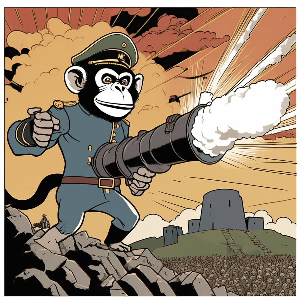 원숭이가 포를 올려서 한 방에 끝장! 이제 완전히 해결됐다!