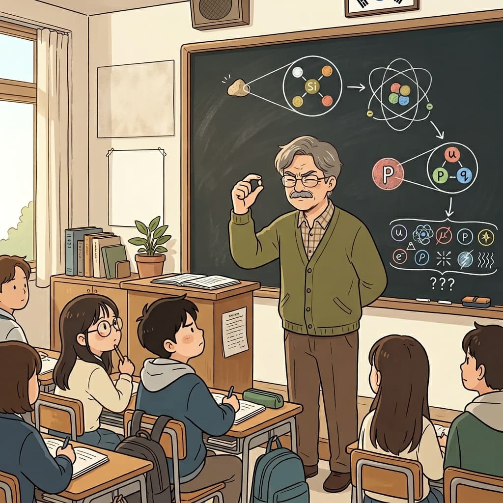 과학자들은 가장 작은 입자도 엄청난 양의 에너지를 지닌다는 것을 발견했다. (파티클 → “파티 끝나고 음식 부스러기들이 흩어진 느낌”)