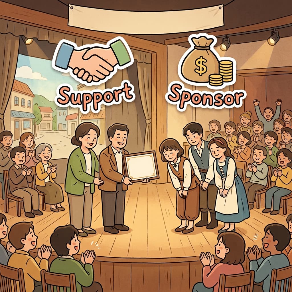 그 극장은 꾸준한 후원 덕분에 운영을 이어 갔다.