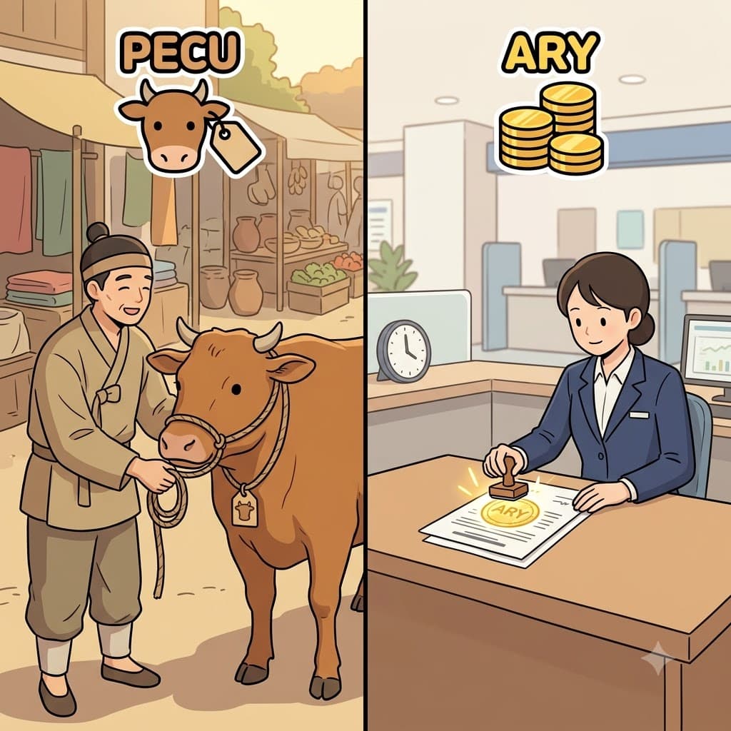 PECU (가축/고대의 부) + ARY (~와 관련된) — 고대의 부(PECU)인 소를 거래함으로써, 그들은 금전적인(pecuniary) 문제를 해결했다.