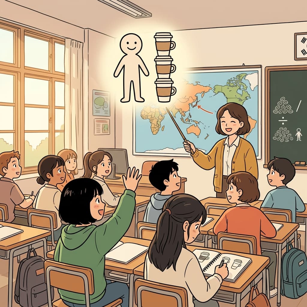 일본은 1인당 하루 커피 3.5잔을 마신다고 한다.