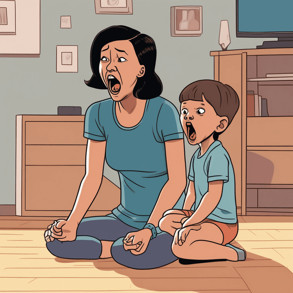 삐진 얼굴로 앉아있다가, 갑자기 소리쳐!