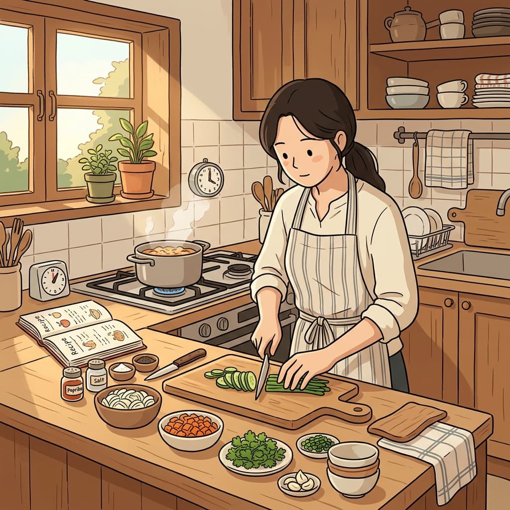 손님 오기 전에 재료를 미리 다 준비해 둔다.
