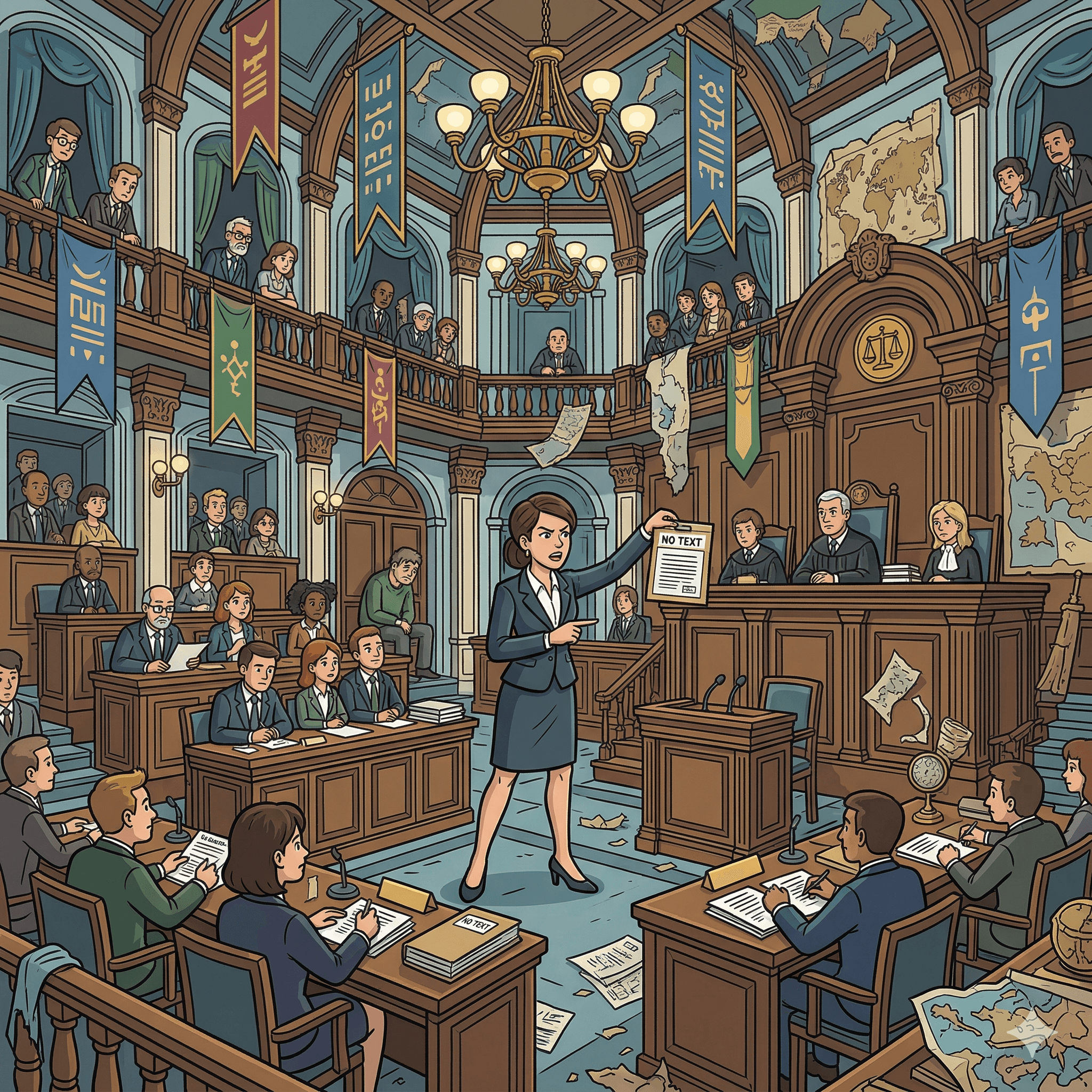기소를 맡은 검사가 결정적인 증거를 제시하며 (prosecution)를 수행합니다.