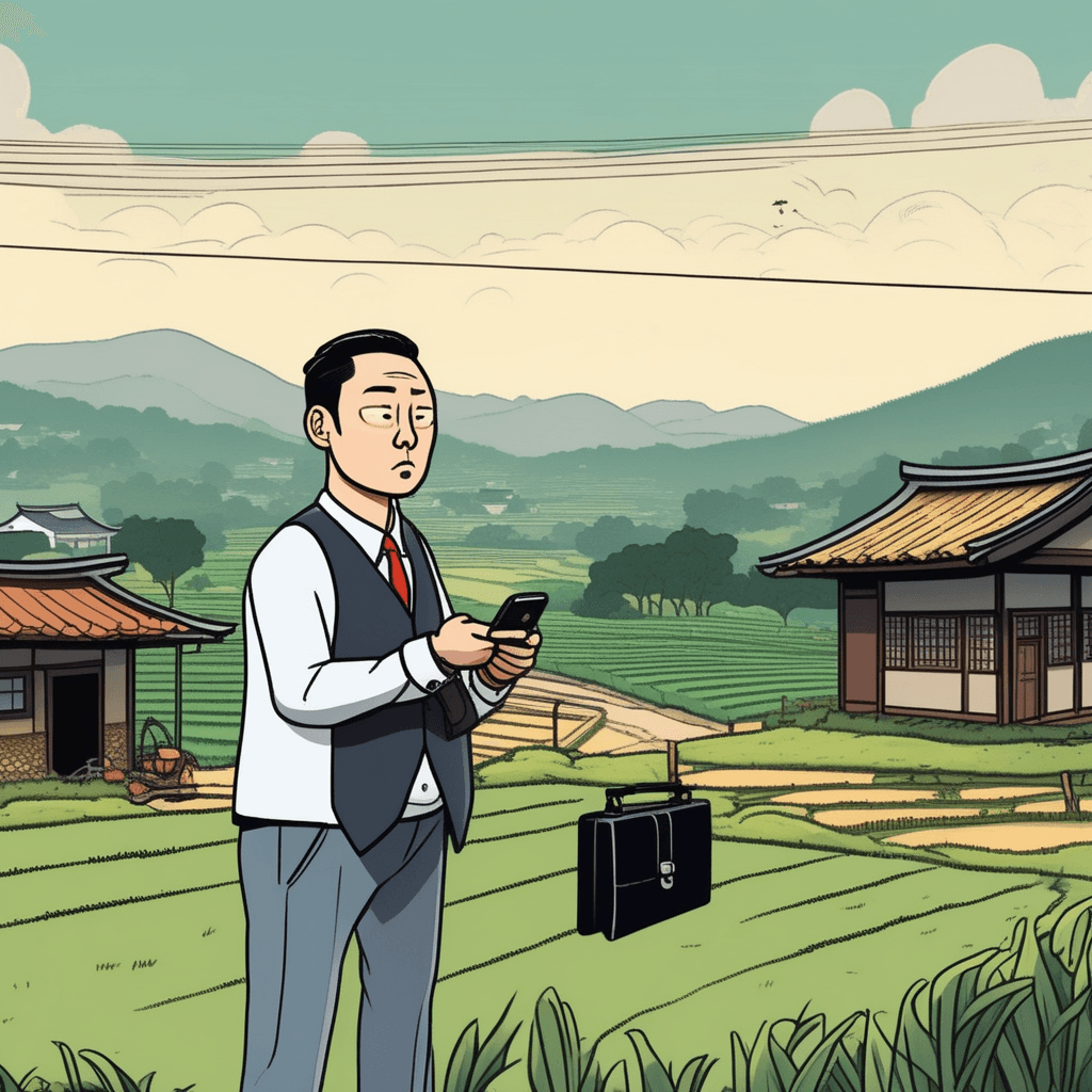 프로가 빈 시골에서 어리둥절 — provincial