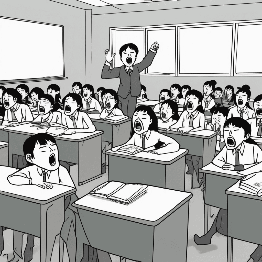 콰! 이어서 선생님이 한마디 하니까 교실이 완전 조용해졌다!