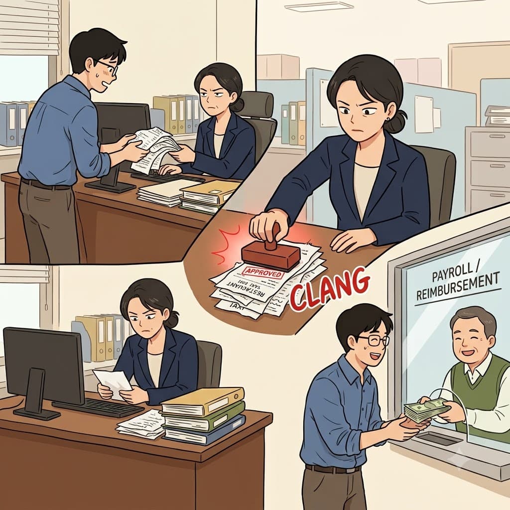 매니저의 공식 승인(endorsement) 후, 회사는 직원의 지출 비용을 상환해 주기로 했다(reimburse).
